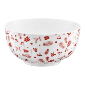 Bol portelan 13cm, alb, AMBITION Pine Red