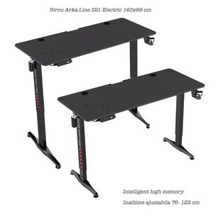 Birou gaming Arka Line Z21 Electric Profesional 140x66 cm, carbon, pentru 2 monitoare