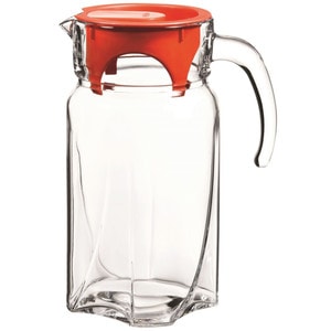 Carafa din sticla cu capac rosu 1.7L, PASABAHCE Luna