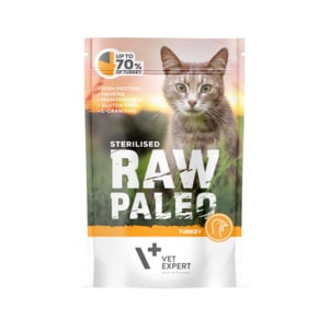 Hrana umeda pentru pisici RAW PALEO Sterilised, curcan, 100 g