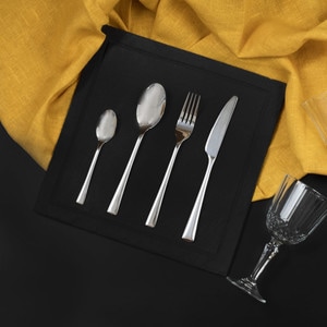 Set tacamuri inox, 24 piese, 6 persoane, AMBITION Siena