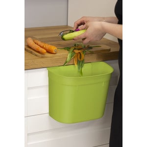 Cos de gunoi atasabil de dulap, 10L, plastic, verde, DOMOTTI Monti