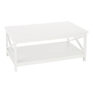Masuta de cafea DacEnergy, realizat din Mdf, cu raft, 87 x 54,5 x 37 cm, forma dreptunghiulara, alb
