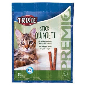 Recompense Pentru Pisici, Trixie Premio Stick Quintett, Pasare Si Ficat, 5 x 5 g, 42724