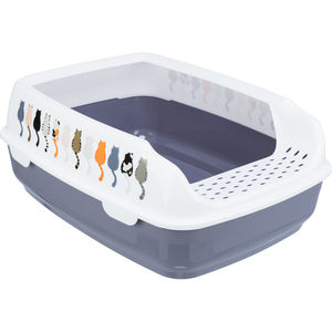 Litiera Pentru Pisici, Trixie Delio, Cu Rama, 38x20x50 cm Gri/Alb, 40397