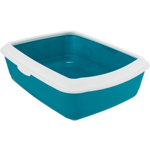 Litiera Pentru Pisici, Trixie Classic, Cu Rama, 37x15x47 cm, Verde Petrol/Alb, 40180