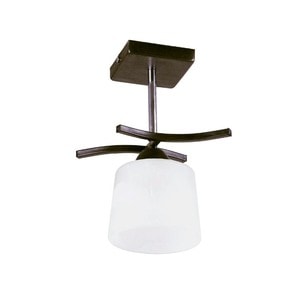 Lustra Decorativa Interior, 1xE27, metal si sticla, culoare Wenge si Alb, 60W, Osaka