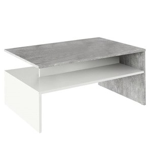 Masuta de cafea DacEnergy, realizata din PAL melaminat, forma dreptunghiulara, cu spatiu de depozitare, finisaj carbon si alb, 90 x43 x60 cm