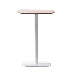 Masa de bar DacEnergy, realizata din MDF si metal, forma patrata, finisaj stejar si alb, 60 x 105 cm