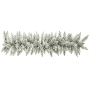 Ghirlanda de Craciun 1m din Crengute de Brad Artificial WhiteSnow Acoperita cu Zapada, Lungime 100cm, Diametru Bogat 35cm