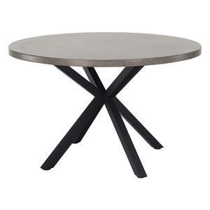 Masa bucatarie DacEnergy, structura din MDF si metal, blatul realizat din MDF, stil industrial, fixa, gri carbon si negru, diametru 120 cm