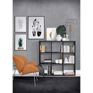Raft carti Mauro, PAL, 107 x 33 x 107 cm, negru