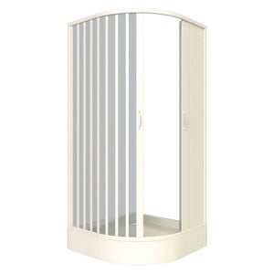 Cabina dus semirotunda 80x80 cm, usi armonice, fara cadita, material PVC, GIOVE 80AC