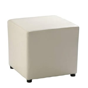 Taburet DacEnergy, piele ecologica, 36 x 36 x 36 cm, alb