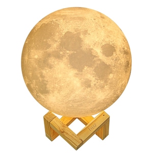 Lampa veghe luna moon lamp 18 cm, imprimata 3d, reincarcabila buz