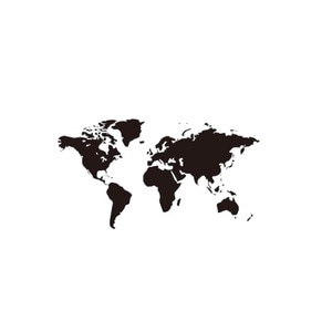 Sticker pentru perete Harta lumii, 200 x 109 cm, negru