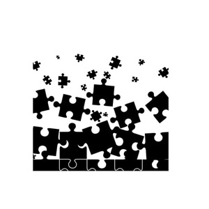 Sticker decorativ Puzzle, 174 x 119 cm, negru