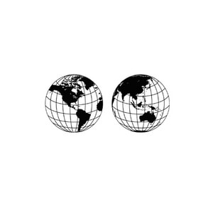Sticker decorativ Globul Pamantesc, 240 x 111 cm, negru
