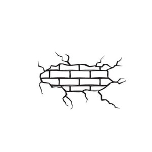 Sticker decorativ Perete, 150 x 113 cm, negru