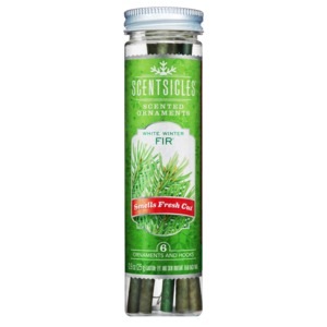Set 6 ornamente parfumate cu carlige pentru brad White Winter