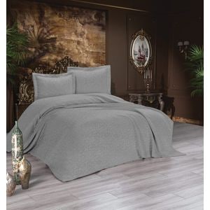 Set cuvertura Cordoba, 240 x 250 cm, 3 piese, poliester, gri