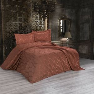 Set cuvertura Barcelona, 240 x 250 cm, 3 piese, poliester, caramiziu