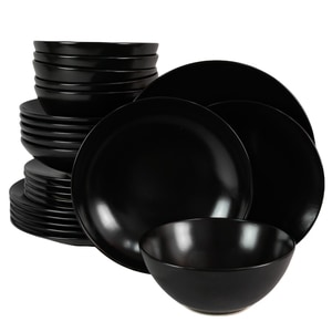 Set Complet Serviciu De Masa, Night, 24 piese, Cesiro, Negru Mat