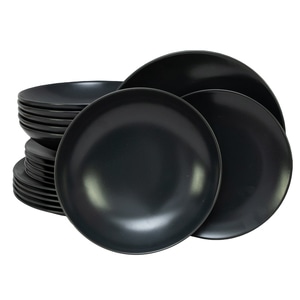 Set Complet Serviciu De Masa, Anthracite, 18 piese, Cesiro, Gri Mat