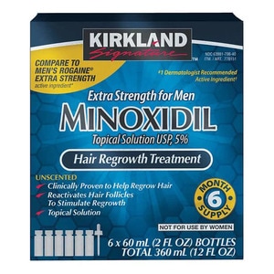 Set Solutie, Kirkland Signature, Minoxidil 5%, Tratament Impotriva Caderii Parului, Pipeta, 6x 60ml