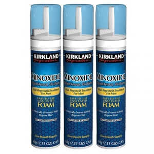 Set Spuma, Kirkland Signature, Minoxidil 5%, Tratament Impotriva Caderii Parului, 3x 60ml