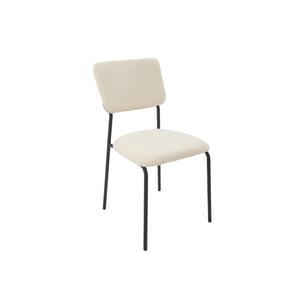 Scaun Bucatarie Tapitat S-209, Stofa, Alb