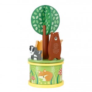 Carusel muzical cu animale de padure, melodie "Somewhere over the rainbow",  Orange Tree Toys