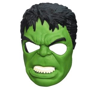 Masca pentru copii IdeallStore, Incredible Hulk, plastic, verde, prindere elastic, marime universala