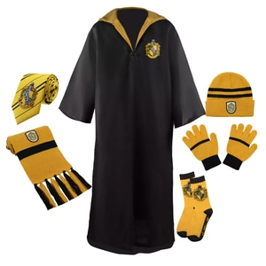 Set roba si accesorii Harry Potter IdeallStore, Hufflepuff House, 6 piese, 6-9 ani, galben