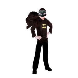 Set costum clasic Batman IdeallStore, 5-7 ani, 110-120 cm, negru si masca LED
