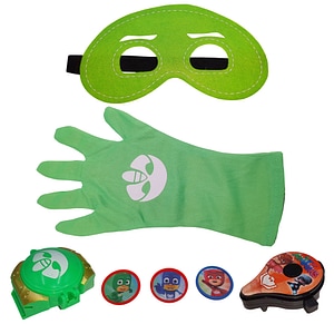 Set manusa si accesorii Eroi in Pijamale IdeallStore, Sopi Neinfricatul, marime universala, verde
