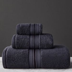 Set 3 prosoape Egyptian, 100% Bumbac, Negru