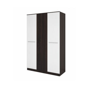 Dulap Hera cu 3 usi, 123.6x50x187cm, Culoare Wenge / Alb