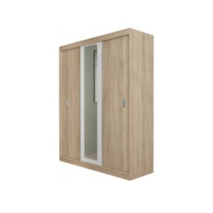 Dulap Bianka Gold, 150x 55x191cm, Culoare Stejar Sonoma / Alb