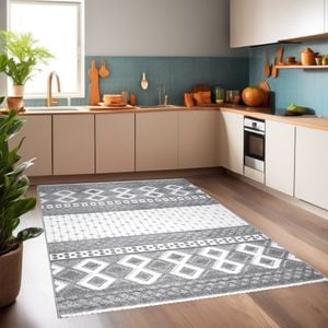 Covor bucatarie Oksi 38003/616, 80 x 150 cm, polipropilena, gri