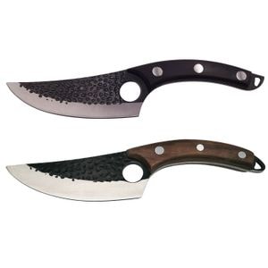 Set doua cutite de bucatarie IdeallStore. Japanese Chef, lucrate manual, otel, maner lemn, 27.5 cm