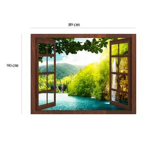 Sticker cu efect 3D Fereastra, 119 x 90 cm, maro