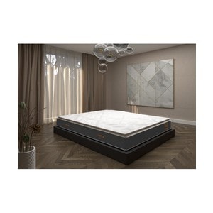Saltea ortopedica Cu Topper, Romesa Silver, 160x200x29cm, Structura complexa din Spuma Poliuretanica si plasa de arcuri, sistem aerisire, fermitate medie