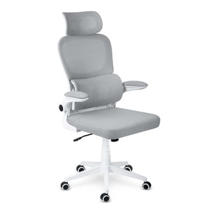 Scaun de birou DacEnergy,microplasa,stil modern, inaltime reglabila, suport ergonomic conturat pentru coloana lombara,tetiera reglabila,functia de balansare,gri