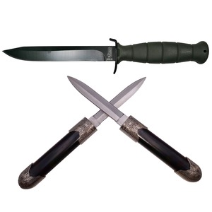 Set trei cutite tactice IdeallStore, Survival Time, militar si vanatoare, otel inoxidabil, 29 cm, multicolor
