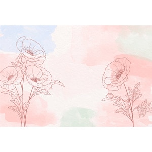 Fototapet autocolant - Watercolour artwork with flowers - 240x160 cm