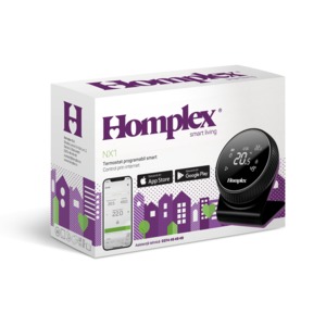 Termostat ambiental programabil inteligent Homplex NX1 cu control de la distanta Black Edition