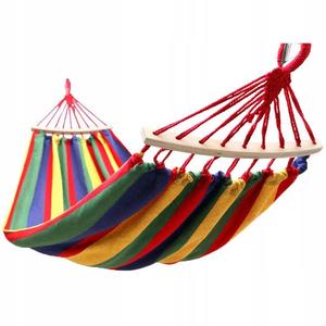  Hamac Single pentru 1 Persoana cu Bara Stabilizatoare din Lemn, Capacitate 150kg, Dimensiuni 200x80cm