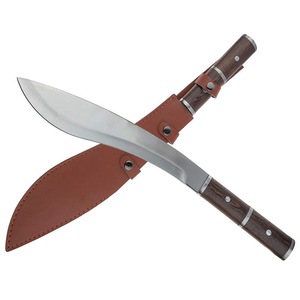 Maceta de vanatoare IdeallStore, Jungle Assasin, 50 cm, otel inoxidabil, maro, teaca inclusa