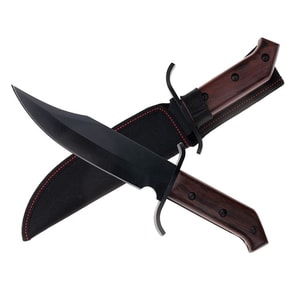 Cutit de vanatoare IdeallStore, Pilgrim Dagger, 33 cm, otel inoxidabil, negru, husa inclusa
